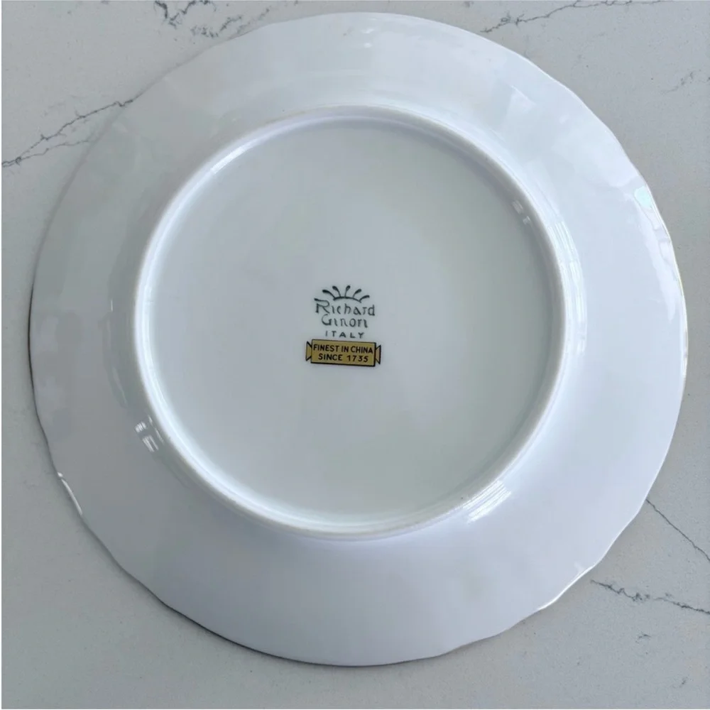 Richard Ginori SET OF 6 Siena Rust Scalloped Vecchio Ginori Italian Salad Plates